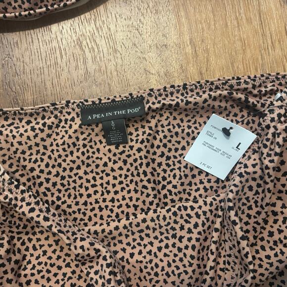 NWT A Pea In The Pod Maternity Cheetah Convertible Two Piece Swimsuit Size L - Picture 3 of 7